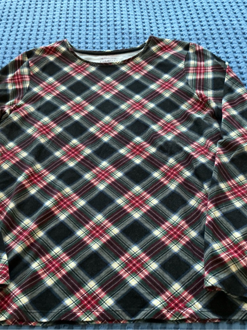 Talbots: Women’s Black and Red Plaid Long-Sleeve Shirt, pre-owned